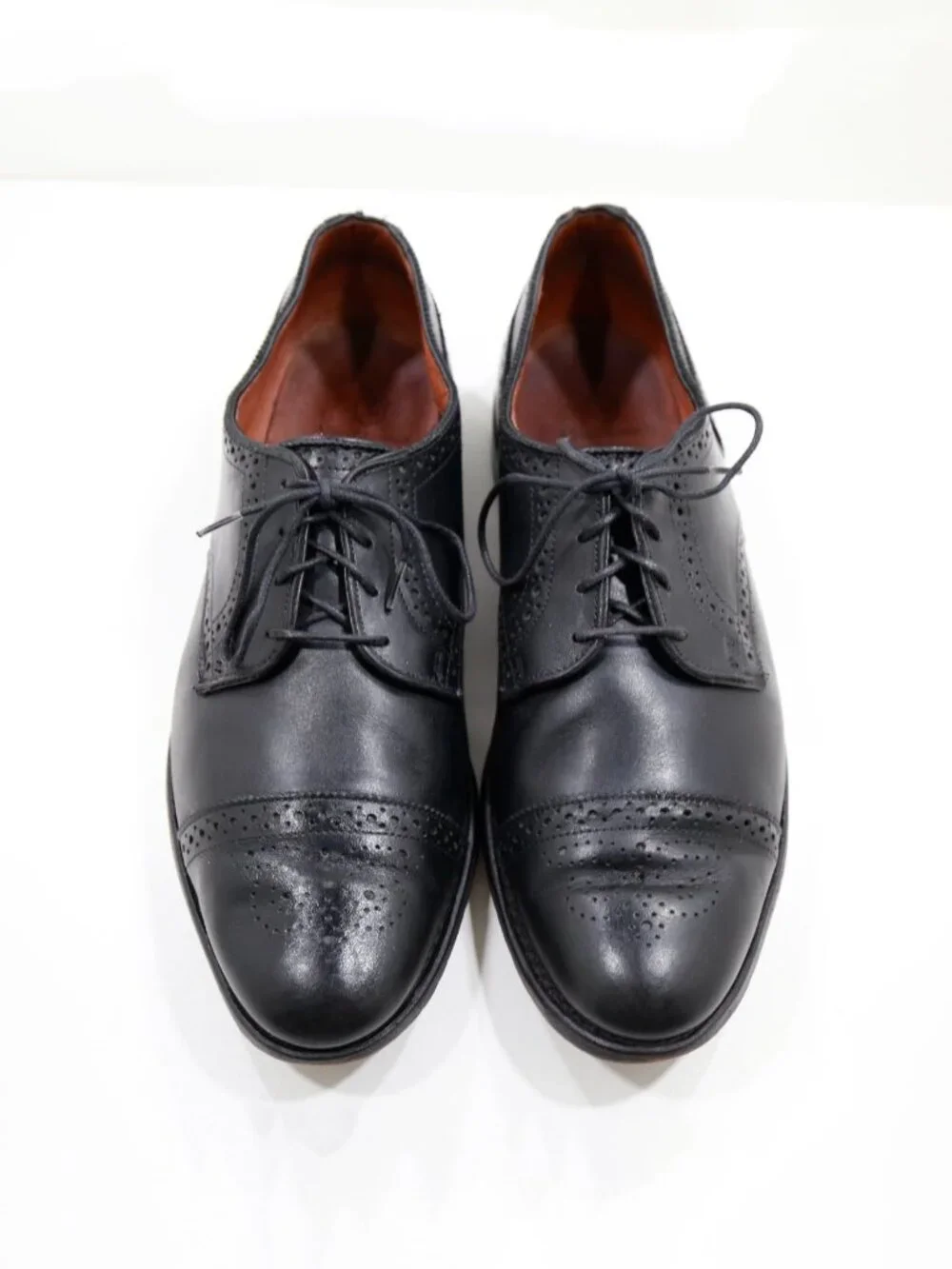 Allen Edmonds Sanford Black Leather Wingtip Cap Toe Oxfords - 11.5 D